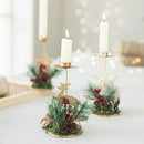 Castiçal de natal, ferro dourado, floco de neve, estrela, árvore, rena, castiçal, enfeites de mesa para decoração de casa de ano novo navidad