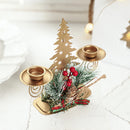 Castiçal de natal, ferro dourado, floco de neve, estrela, árvore, rena, castiçal, enfeites de mesa para decoração de casa de ano novo navidad