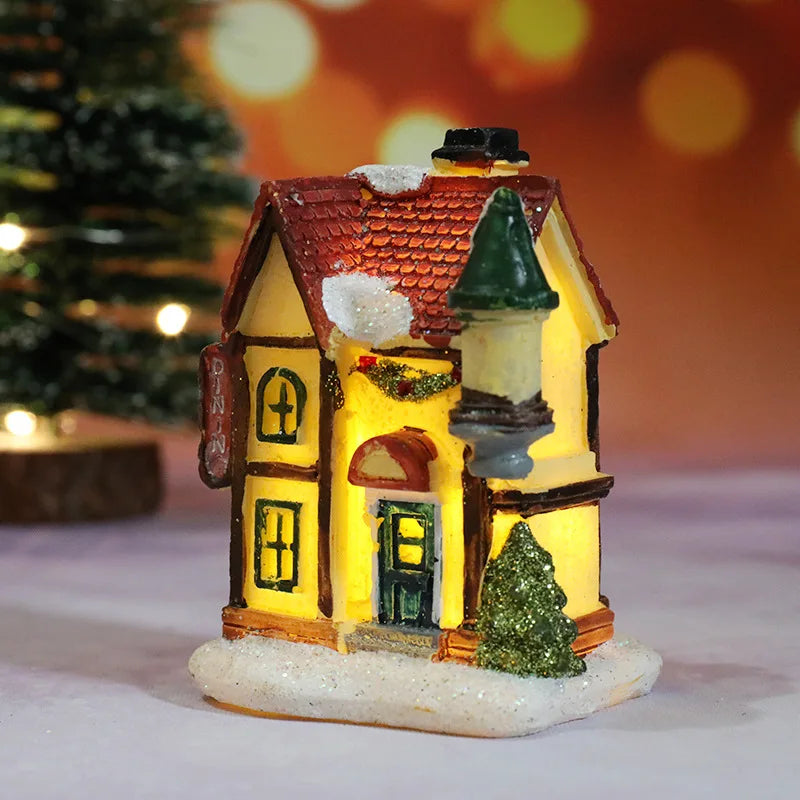 Casinha com Neve LED