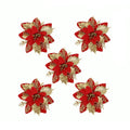 Flores de Natal Kit 10 Unidades para Árvore, Guirlanda e Decoração Festiva