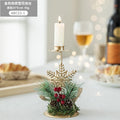 Castiçal de natal, ferro dourado, floco de neve, estrela, árvore, rena, castiçal, enfeites de mesa para decoração de casa de ano novo navidad