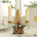 Castiçal de natal, ferro dourado, floco de neve, estrela, árvore, rena, castiçal, enfeites de mesa para decoração de casa de ano novo navidad