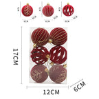 6/12 pçs veludo árvore de natal pendurado bolas 6cm reunido bola conjunto break-resistant ornamentos para casa feriado festa de casamento decoração