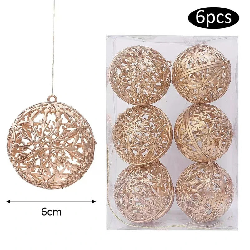 6cm 1 caixa bola de natal decoração de natal árvore de natal ornamentos pendentes decoração para casa navidad ano novo 2025 fontes de festa