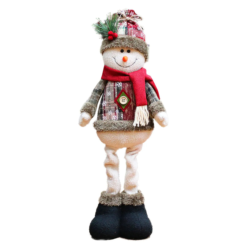 3 pçs natal decorativo bonecas de natal rena boneco de neve papai noel em pé boneca ornamento de ano novo natal feliz natal