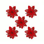 Flores de Natal Kit 10 Unidades para Árvore, Guirlanda e Decoração Festiva