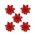 Flores de Natal Kit 10 Unidades para Árvore, Guirlanda e Decoração Festiva