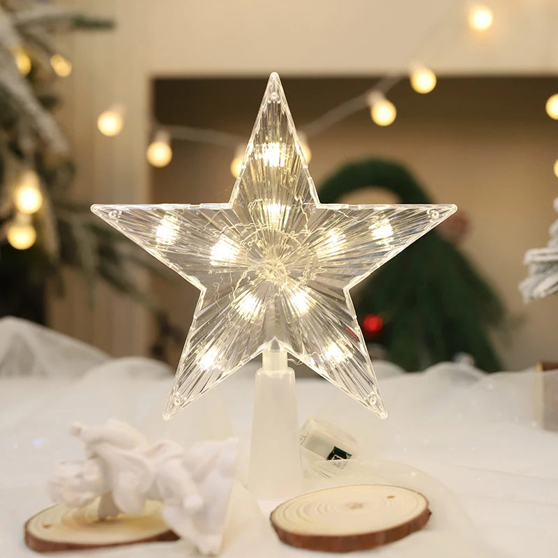 15cm decoração de árvore de natal estrelas luzes brancas quentes decoração de quarto de casa lâmpada led brilhante festival de natal topstar navidad 1.07in