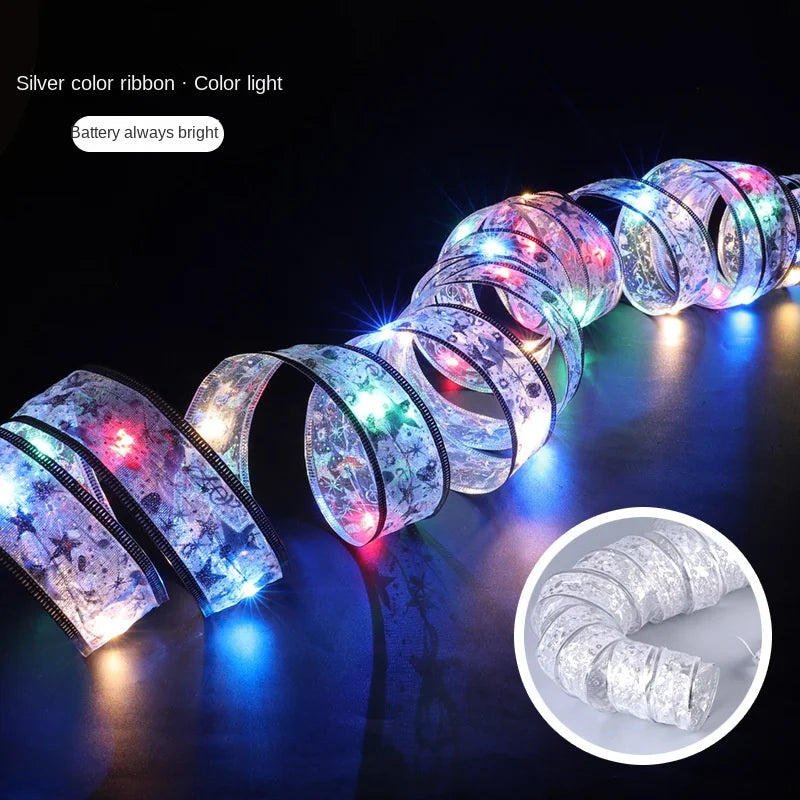 Decoração de natal fita led luzes de fadas enfeites de árvore de natal para casa 2025 diy arcos luz corda navidad ano novo 2026