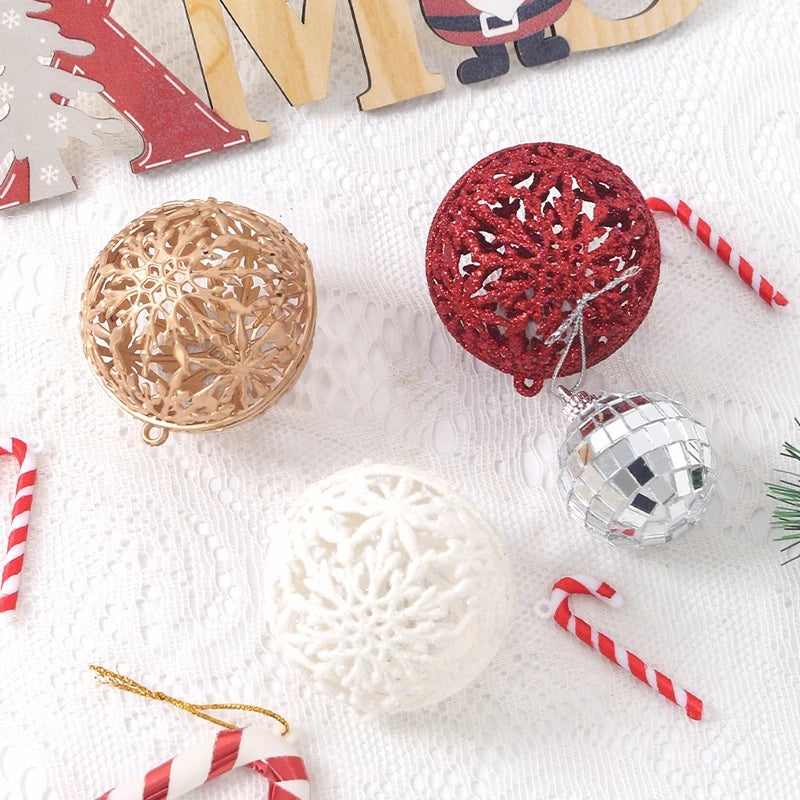 6cm 1 caixa bola de natal decoração de natal árvore de natal ornamentos pendentes decoração para casa navidad ano novo 2025 fontes de festa