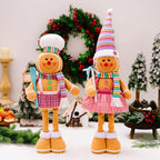 1 peça/2 peças decoração de natal polar fofo desenho animado retrátil homem de gengibre pernas decorativas (20,47 polegadas/26,77 polegadas), ret