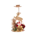 Castiçal de natal, ferro dourado, floco de neve, estrela, árvore, rena, castiçal, enfeites de mesa para decoração de casa de ano novo navidad