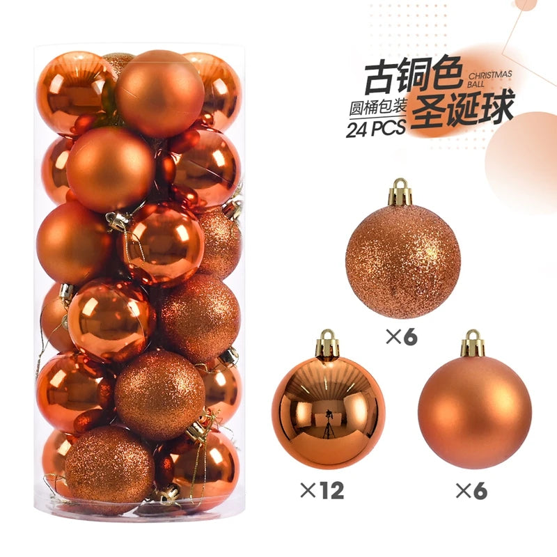 1 caixa 3/4cm bolas de natal enfeites de árvore de natal pendurado pingentes de árvore festa em casa decoração de árvore de natal presentes de ano novo