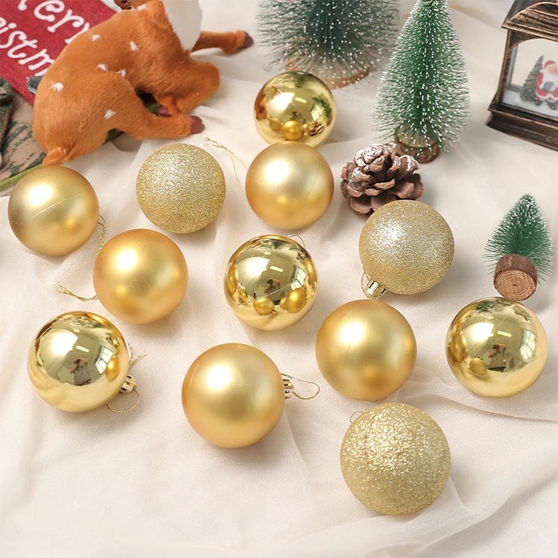 1 caixa 3/4cm bolas de natal enfeites de árvore de natal pendurado pingentes de árvore festa em casa decoração de árvore de natal presentes de ano novo