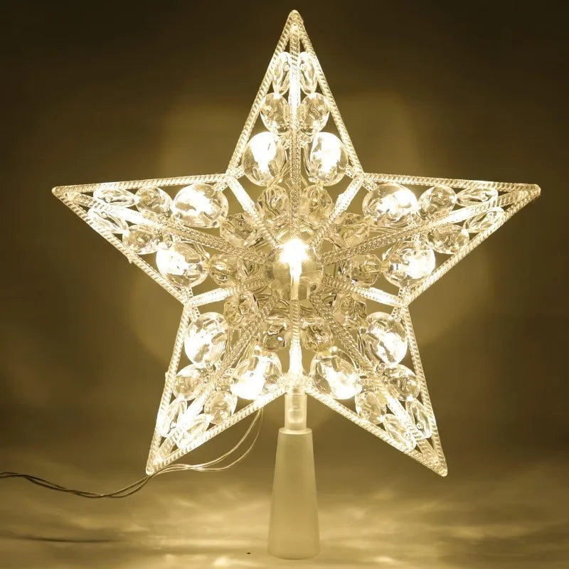 15cm decoração de árvore de natal estrelas luzes brancas quentes decoração de quarto de casa lâmpada led brilhante festival de natal topstar navidad 1.07in