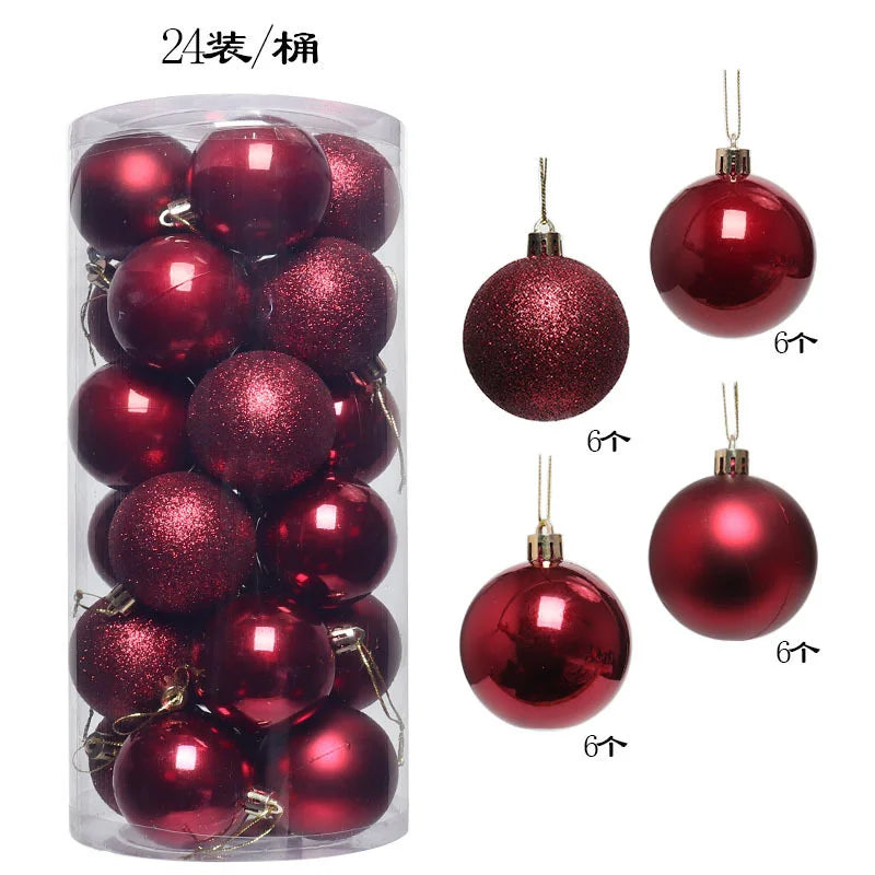 1 caixa 3/4cm bolas de natal enfeites de árvore de natal pendurado pingentes de árvore festa em casa decoração de árvore de natal presentes de ano novo