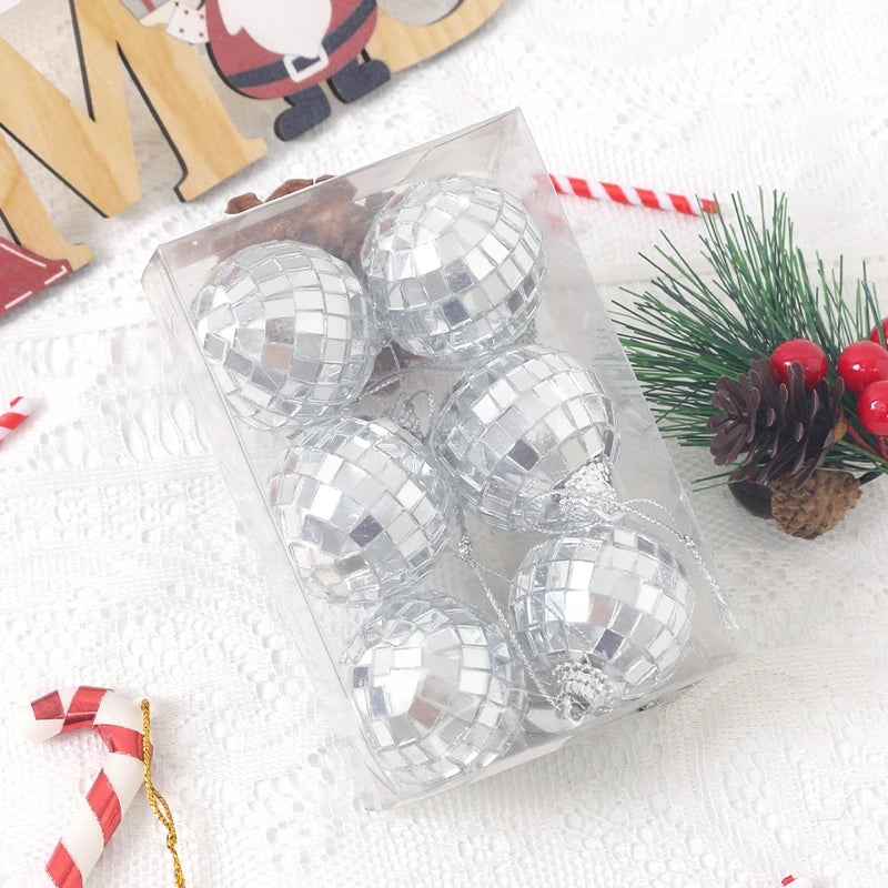 6cm 1 caixa bola de natal decoração de natal árvore de natal ornamentos pendentes decoração para casa navidad ano novo 2025 fontes de festa