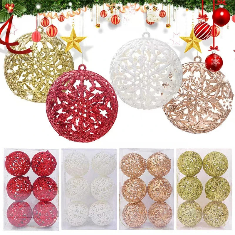 6cm 1 caixa bola de natal decoração de natal árvore de natal ornamentos pendentes decoração para casa navidad ano novo 2025 fontes de festa
