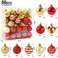 50 pçs/caixa bolas de árvore de natal ornamento ouro vermelho pendurado bauble pingente 2025 decoração de natal para casa 2026 presentes de ano novo
