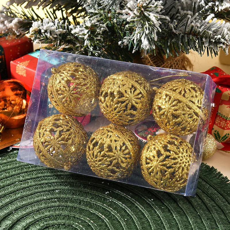 6cm 1 caixa bola de natal decoração de natal árvore de natal ornamentos pendentes decoração para casa navidad ano novo 2025 fontes de festa