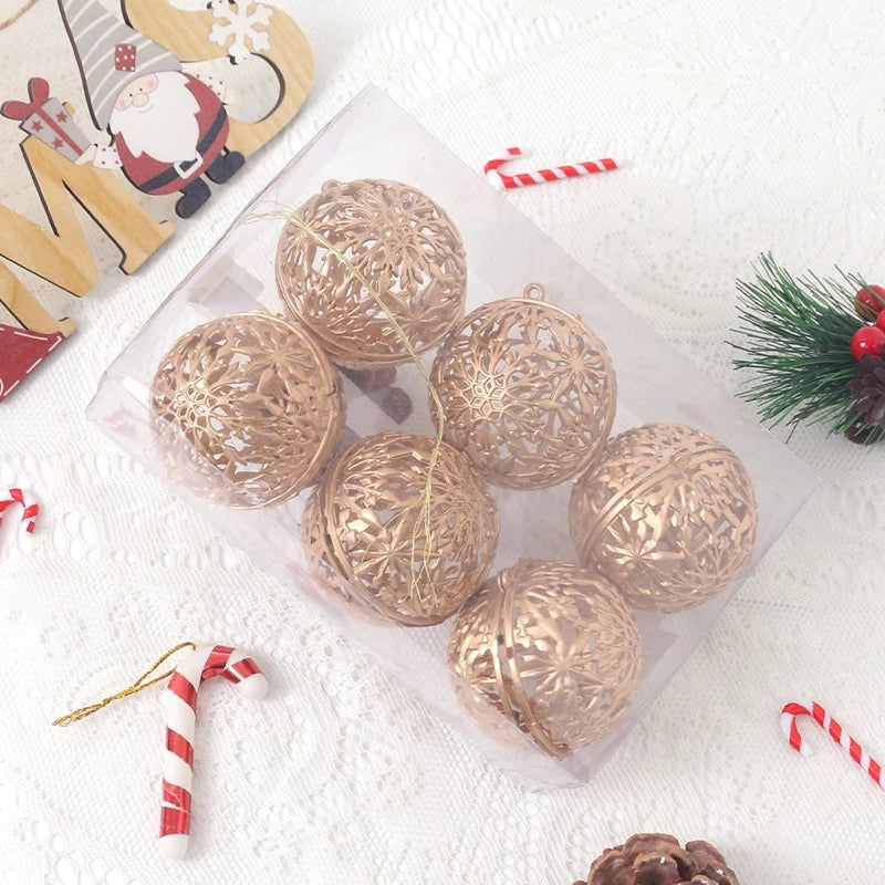 6cm 1 caixa bola de natal decoração de natal árvore de natal ornamentos pendentes decoração para casa navidad ano novo 2025 fontes de festa