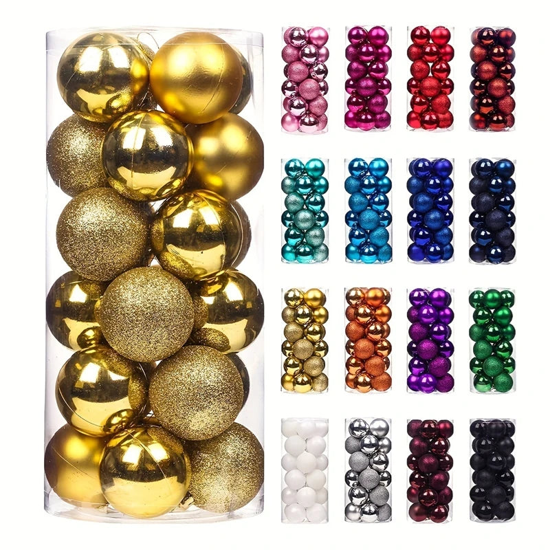 1 caixa 3/4cm bolas de natal enfeites de árvore de natal pendurado pingentes de árvore festa em casa decoração de árvore de natal presentes de ano novo