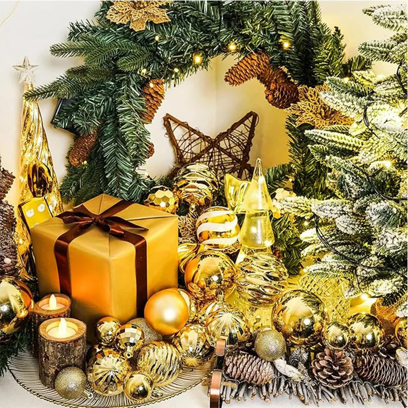 1 caixa 3/4cm bolas de natal enfeites de árvore de natal pendurado pingentes de árvore festa em casa decoração de árvore de natal presentes de ano novo