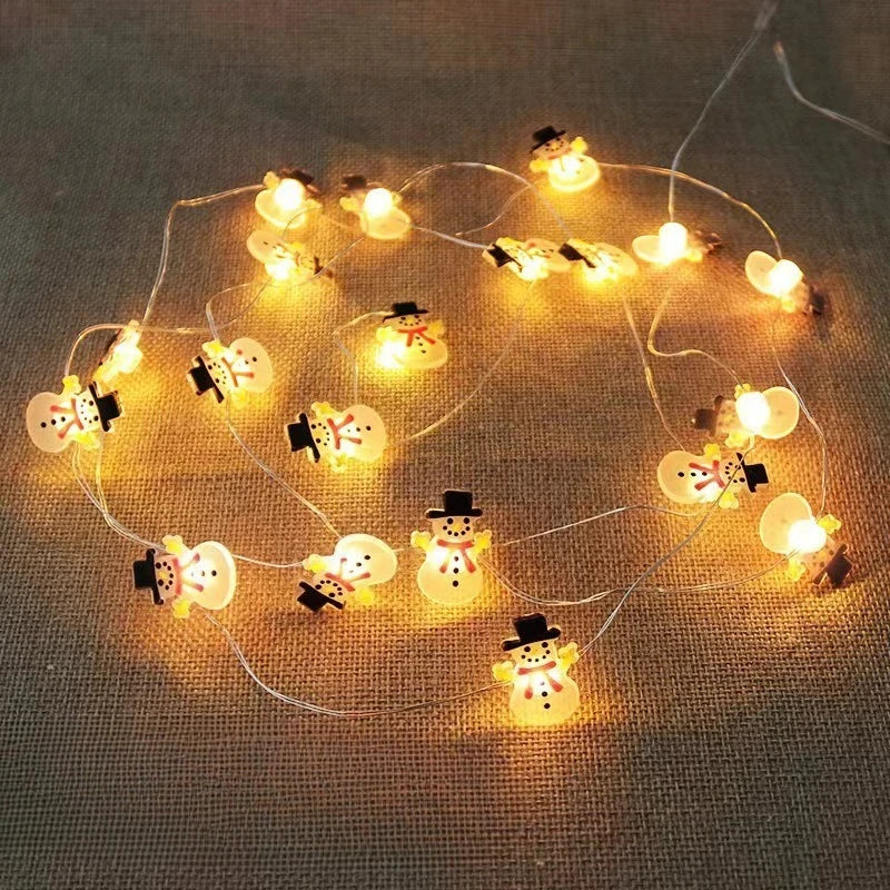 1m 10led papai noel floco de neve led luz corda decoração de natal para casa ornamento da árvore de natal 2025 navidad crianças presente ano novo