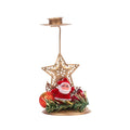 Castiçal de natal, ferro dourado, floco de neve, estrela, árvore, rena, castiçal, enfeites de mesa para decoração de casa de ano novo navidad