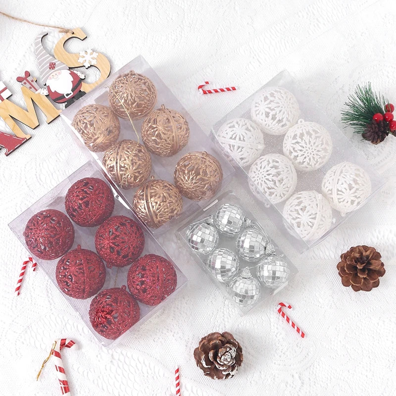 6cm 1 caixa bola de natal decoração de natal árvore de natal ornamentos pendentes decoração para casa navidad ano novo 2025 fontes de festa