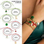 5 pçs/set bonito série de natal floco de neve árvore pingente pulseira de cristal feminino ccb contas fio ajustável corda pulseira