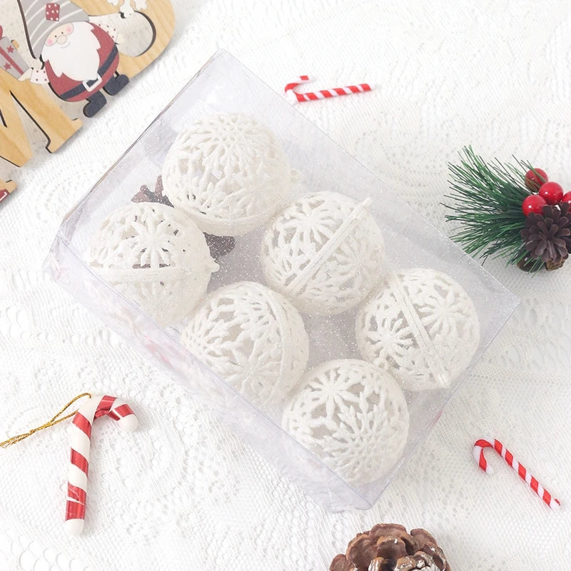 6cm 1 caixa bola de natal decoração de natal árvore de natal ornamentos pendentes decoração para casa navidad ano novo 2025 fontes de festa