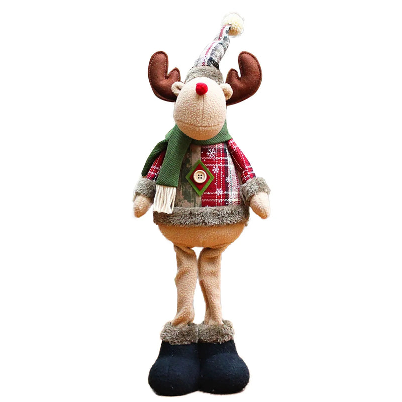 3 pçs natal decorativo bonecas de natal rena boneco de neve papai noel em pé boneca ornamento de ano novo natal feliz natal