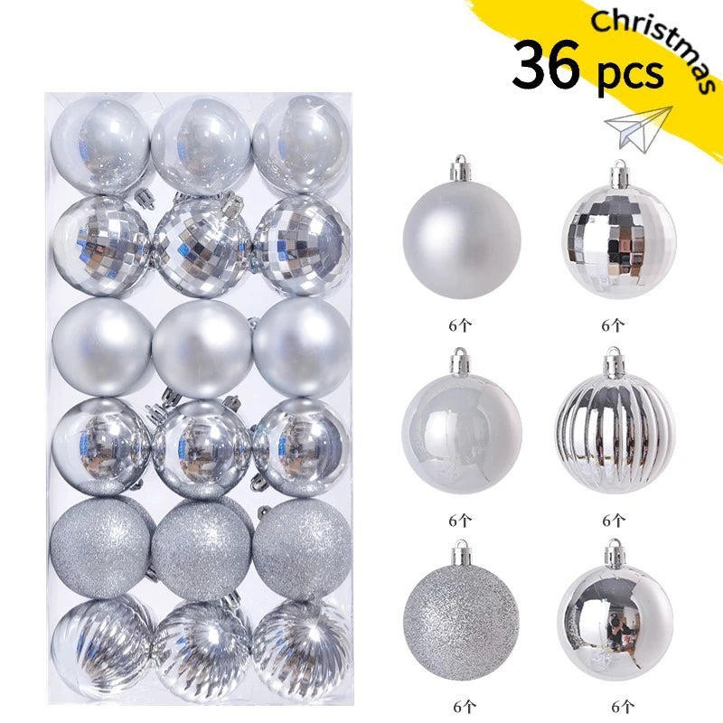 1 caixa 3/4cm bolas de natal enfeites de árvore de natal pendurado pingentes de árvore festa em casa decoração de árvore de natal presentes de ano novo