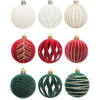 6/12 pçs veludo árvore de natal pendurado bolas 6cm reunido bola conjunto break-resistant ornamentos para casa feriado festa de casamento decoração