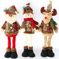3 pçs natal decorativo bonecas de natal rena boneco de neve papai noel em pé boneca ornamento de ano novo natal feliz natal