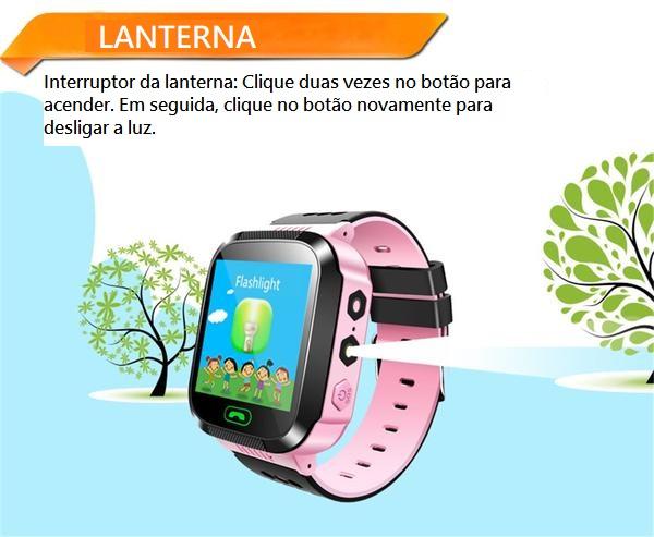 Relógio Infantil Inteligente com GPS, Câmera e Entrada para Chip