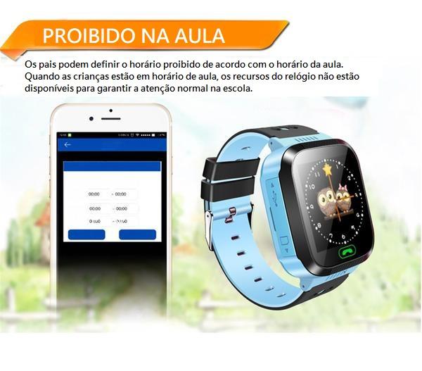 Relógio Infantil Inteligente com GPS, Câmera e Entrada para Chip